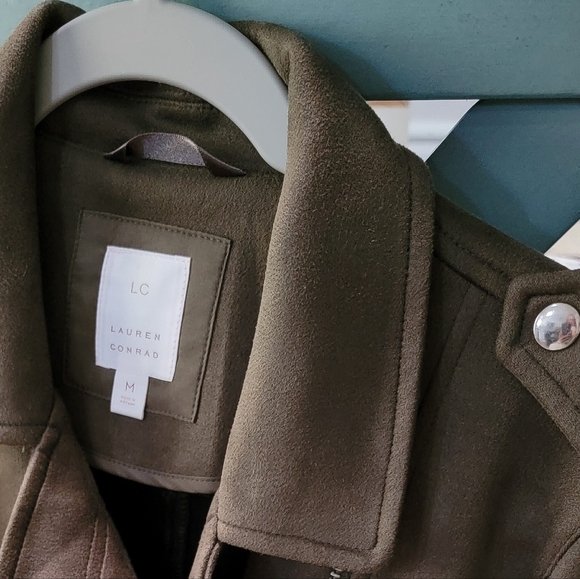Lauren Conrad Green Suede Moto Jacket Women's Size Medium - Picture 10 of 10